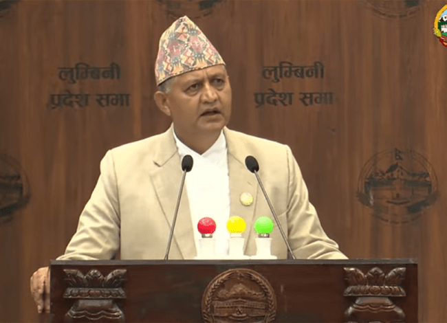 लुम्बिनीका मुख्यमन्त्री आचार्यले भदौ १ गते विश्वासको मत लिने