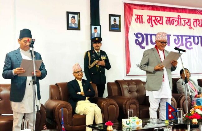 कर्णालीका नवनियुक्त मुख्यमन्त्री शाहीले शपथ 