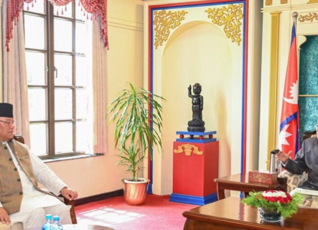 राष्ट्रपति पौडेल र विपक्षी नेता आङ्देम्बेबीच भेटवार्ता