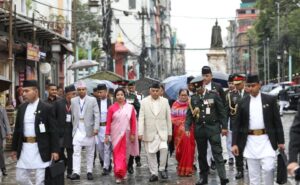 राष्ट्रपति पौडेललगायत विशिष्ट अतिथि तथा विदेशी पाहुनाद्वारा इन्द्रजात्रा अवलोकन