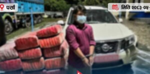 ११४ किलो गाँजासहित कार चालक पक्राउ